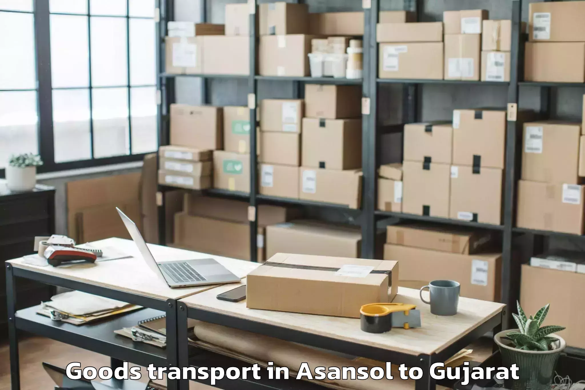 Book Asansol to Vaghodia Goods Transport Online